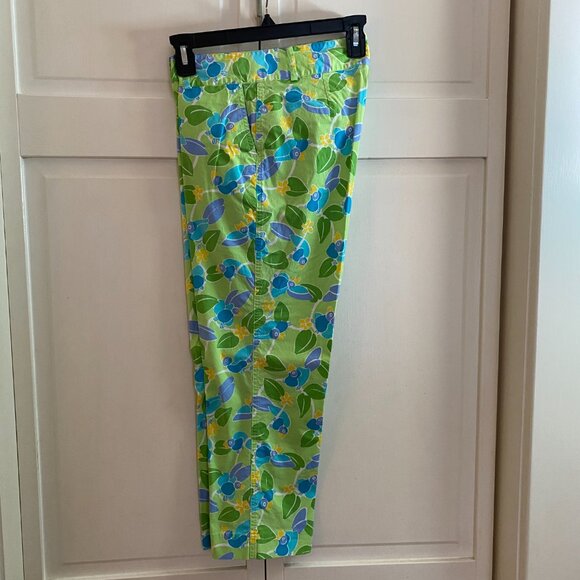 Vintage Lilly Pulitzer Pants | Green Tropical Toucan Print | Size 6 - Picture 2 of 3